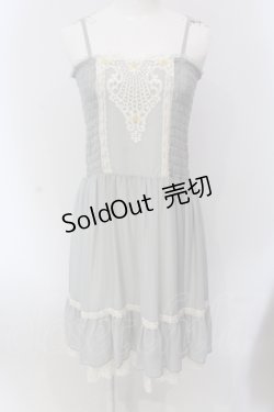 画像1: axes femme / レースシャーリングワンピース M グリーン O-25-05-17-049-AX-OP-OW-OS
