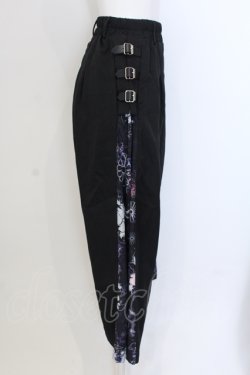 画像2: NieR Clothing / 和柄九尾SIDE BELT WIDE PANTS  ブラック×パープル系 O-25-05-17-005-PU-PA-IG-OS