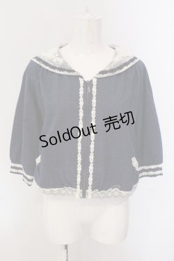 画像1: axes femme / デニム調ZIPカーディガン M アオ O-25-05-17-051-AX-TO-OW-OS
