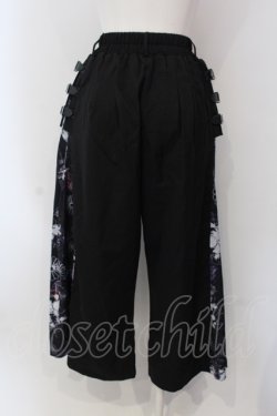 画像3: NieR Clothing / 和柄九尾SIDE BELT WIDE PANTS  ブラック×パープル系 O-25-05-17-005-PU-PA-IG-OS