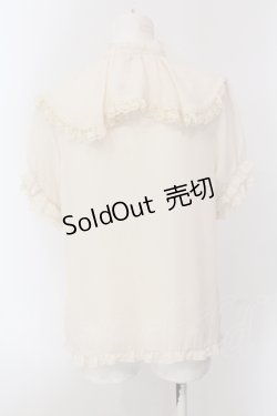 画像4: axes femme / ビッグフリルフェミニンブラウス M キナリ O-25-05-17-054-AX-BL-OW-OS