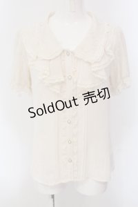 axes femme / フェミニンラッフルブラウス M キナリ O-25-05-17-055-AX-BL-OW-OS