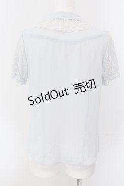 画像4: axes femme / レース襟付きブラウス M サックス O-25-05-17-056-AX-BL-OW-OS