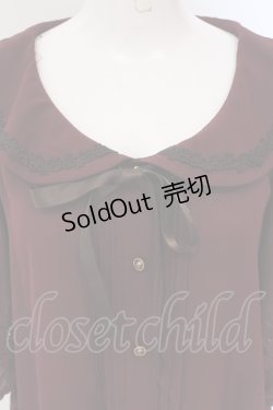 画像2: axes femme / 丸襟タックチュニック M ワイン O-25-05-17-059-AX-TO-OW-OS