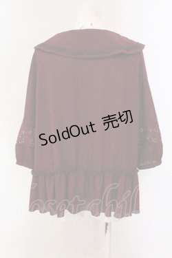 画像4: axes femme / 丸襟タックチュニック M ワイン O-25-05-17-059-AX-TO-OW-OS