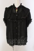 axes femme / ビッグフリルフェミニンブラウス M クロ O-25-05-17-060-AX-BL-OW-OS