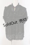 axes femme / ビッグフリルフェミニンブラウス M クロ O-25-05-17-060-AX-BL-OW-OS