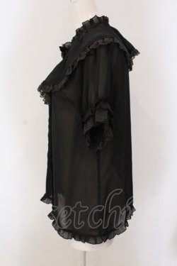 画像3: axes femme / ビッグフリルフェミニンブラウス M クロ O-25-05-17-060-AX-BL-OW-OS