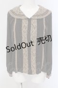 axes femme POETIQUE / レース配色セーラーブラウス M ブラウン O-25-05-17-061-AX-BL-OW-OS