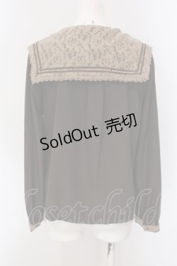 画像3: axes femme POETIQUE / レース配色セーラーブラウス M ブラウン O-25-05-17-061-AX-BL-OW-OS