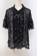 axes femme / ムーンキャットブラウス M ネイビー O-25-05-17-064-AX-BL-OW-OS