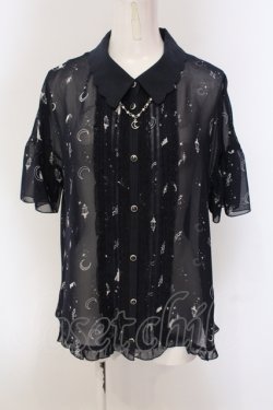 画像1: axes femme / ムーンキャットブラウス M ネイビー O-25-05-17-064-AX-BL-OW-OS