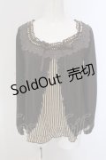 axes femme / レジメ柄スリット開きプルオーバー M ブラウン O-25-05-17-067-AX-TO-OW-OS