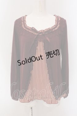 画像1: axes femme / レジメ柄スリット開きプルオーバー M ワイン O-25-05-17-068-AX-TO-OW-OS