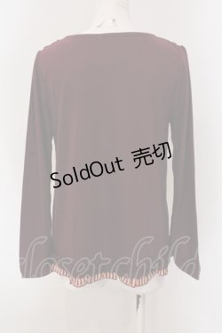 画像3: axes femme / レジメ柄スリット開きプルオーバー M ワイン O-25-05-17-068-AX-TO-OW-OS