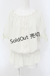 axes femme / ギンガムチェックシフォントップス M グリーン O-25-05-17-069-AX-TO-OW-OS