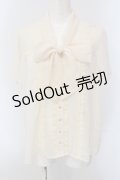 axes femme / ボータイフリルブラウス M キナリ O-25-05-17-071-AX-BL-OW-OS