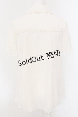 画像3: axes femme / シアーストライプフリルブラウス M キナリ O-25-05-17-072-AX-BL-OW-OS