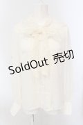 axes femme kawaii / レースボータイフリルブラウス M キナリ O-25-05-17-074-AX-BL-OW-OS