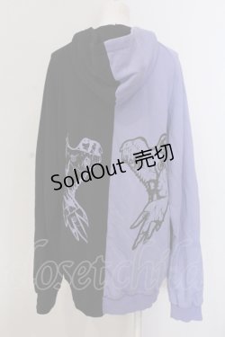 画像3: NieR Clothing / two-tone ZIP PARKA【NieR WING】 パーカー  パープル×ブラック O-25-05-17-010-PU-TO-IG-ZT212