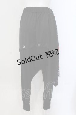 画像3: NieR Clothing / フラップ付きSARROUEL PANTS 【NieR ROSE】 パンツ  ブラック×レッド O-25-05-17-001-PU-PA-IG-OS