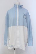 NieR Clothing / BICOLORハイネックジャージ【BLUE】  サックス×ホワイト O-25-05-17-011-PU-TO-IG-OS