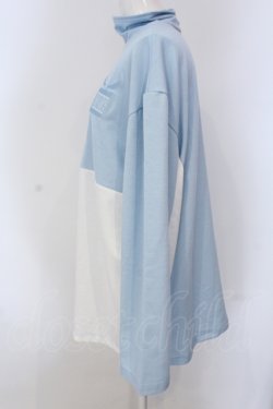 画像3: NieR Clothing / BICOLORハイネックジャージ【BLUE】  サックス×ホワイト O-25-05-17-011-PU-TO-IG-OS