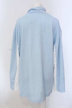 画像4: NieR Clothing / BICOLORハイネックジャージ【BLUE】  サックス×ホワイト O-25-05-17-011-PU-TO-IG-OS