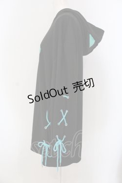 画像2: NieR Clothing / シエルなりきりBRAID×WIDE SLEEVE PARKA【猫耳付き】 パーカー  ブラック×グリーン O-25-05-17-016-PU-TO-IG-ZT211