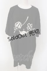 NieR Clothing / ミケFACE BIG CUTSEW  ブラック O-25-05-17-017-PU-TS-IG-OS