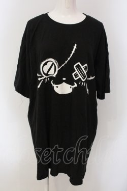 画像1: NieR Clothing / ミケFACE BIG CUTSEW  ブラック O-25-05-17-017-PU-TS-IG-OS
