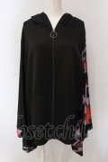 NieR Clothing / OIOIコラボ着物袖ZIPパーカー  ブラック×レッド O-25-05-17-018-PU-TO-IG-OS