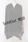 NieR Clothing / OIOIコラボ着物袖ZIPパーカー  ブラック×レッド O-25-05-17-018-PU-TO-IG-OS