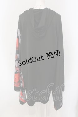 画像3: NieR Clothing / OIOIコラボ着物袖ZIPパーカー  ブラック×レッド O-25-05-17-018-PU-TO-IG-OS
