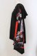 画像2: NieR Clothing / FAKEチャイナボタン着物風袖PULLOVER プルオーバー  ブラック×レッド和傘 O-25-05-17-009-PU-TO-IG-OS (2)
