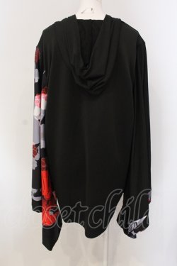 画像3: NieR Clothing / FAKEチャイナボタン着物風袖PULLOVER プルオーバー  ブラック×レッド和傘 O-25-05-17-009-PU-TO-IG-OS