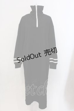 画像1: NieR Clothing / LOGO ZIPPER UNISEX LONGワンピース【ポケット付き】  ブラック O-25-05-17-020-PU-OP-IG-OS