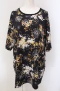 NieR Clothing / 超BIG SILHOUETTE CUTSEW【和柄九尾】 Tシャツ  イエロー×ブラック O-25-05-17-021-PU-TO-IG-OS