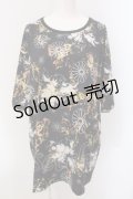 NieR Clothing / 超BIG SILHOUETTE CUTSEW【和柄九尾】 Tシャツ  イエロー×ブラック O-25-05-17-021-PU-TO-IG-OS