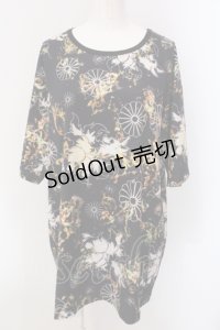 NieR Clothing / 超BIG SILHOUETTE CUTSEW【和柄九尾】 Tシャツ  イエロー×ブラック O-25-05-17-021-PU-TO-IG-OS