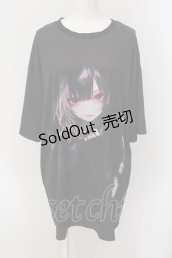 画像1: NieR Clothing / HALF SLEEVE BIG CUTSEW【MODEST】 Tシャツ  ブラック O-25-05-17-022-PU-TO-IG-ZT210