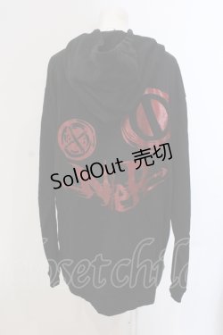 画像2: NieR Clothing / ラメプリントパーカー  ブラック×レッド O-25-05-17-024-PU-TO-IG-ZT0625A