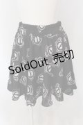 NieR Clothing / 裏地付き総柄スカート【NieR Symbol】  ブラック×ホワイト O-25-05-17-025-PU-SK-IG-OS