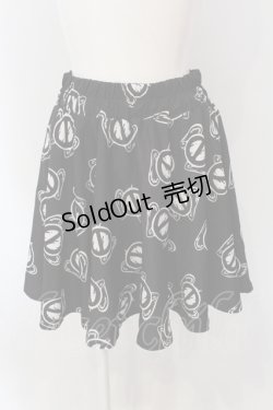 画像1: NieR Clothing / 裏地付き総柄スカート【NieR Symbol】  ブラック×ホワイト O-25-05-17-025-PU-SK-IG-OS