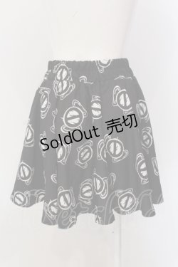 画像2: NieR Clothing / 裏地付き総柄スカート【NieR Symbol】  ブラック×ホワイト O-25-05-17-025-PU-SK-IG-OS