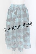 【SALE】NieR CLOTHING / CHECKERED SHEER SKIRT シエル シエル  ブルーグリーン O-25-05-17-027-PU-SK-IG-ZT181