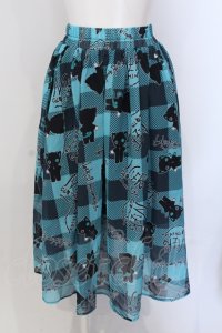 NieR Clothing / CHECKERED SHEER SKIRT シエル シエル  ブルーグリーン O-25-05-17-027-PU-SK-IG-ZT181