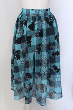画像1: NieR Clothing / CHECKERED SHEER SKIRT シエル シエル  ブルーグリーン O-25-05-17-027-PU-SK-IG-OS