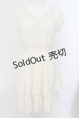 axes femme / 裾ティアード総レースワンピース M キナリ O-25-05-17-032-AX-OP-OW-OS