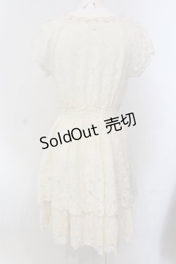 画像3: axes femme / 裾ティアード総レースワンピース M キナリ O-25-05-17-032-AX-OP-OW-OS